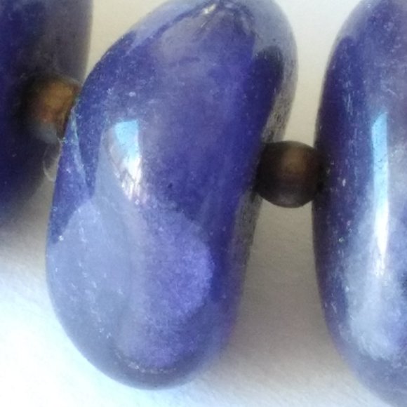 "Lapis Lazuli" Sodalite Graduated Bead Necklace 22"L - Picture 5 of 7